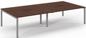 Add Furniture Double Back to Back Bench Desk with Walnut MFC Scalloped Tops W3200 x D1600 x H725mm  