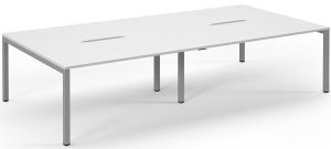 Add Furniture Double Back to Back Bench Desk with White MFC Scalloped Tops W3200 x D1600 x H725mm  