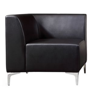 Add Modular Corner Section Sofa in Black Faux Leather