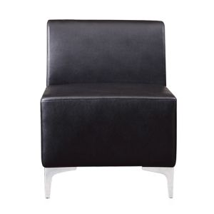 Add Modular Middle Section Sofa in Black Faux Leather