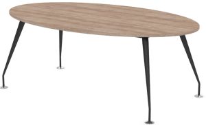 Designer Oval Conference Table with Black Frame & Eight Top Colours W2000 x D1200mm