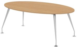 Designer Oval Conference Table with Silver Frame & Eight Top Colours W2000 x D1200mm