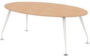 Designer Oval Conference Table with White Frame & Eight Top Colours W2000 x D1200mm