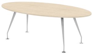 Designer Oval Conference Table with Silver Frame & Eight Top Colours W2200 x D1200mm