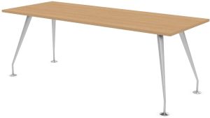 Designer Rectangular Conference Table with Silver Frame & Eight Top Colours W2000 x D800 x H740mm