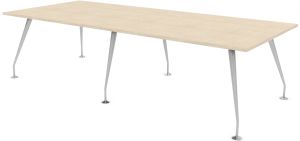 Designer Rectangular Conference Table with Silver Frame & Eight Top Colours W2800 x D1200-1400mm