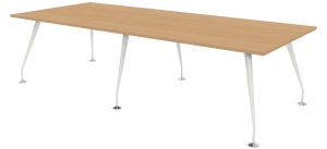 Designer Rectangular Conference Table with White Frame & Eight Top Colours W2800 x D1200-1400mm