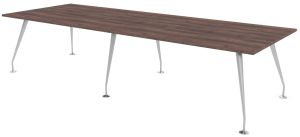 Designer Rectangular Conference Table with Silver Frame & Eight Top Colours W3200 x D1200-1400mm