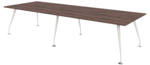 Designer Rectangular Conference Table with White Frame & Eight Top Colours W3200 x D1200-1400mm