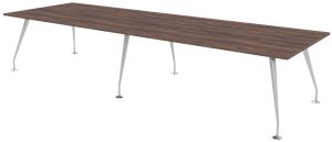 Designer Rectangular Conference Table with Silver Frame & Eight Top Colours W3600 x D1200 -1400mm