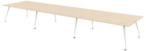 Designer Rectangular Conference Table with White Frame & Eight Top Colours W5400 x D1200 -1400mm