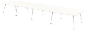 Designer Rectangular Conference Table with White Frame & Eight Top Colours W5600 x D1400mm