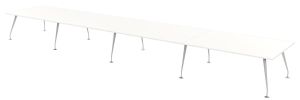 Designer Rectangular Conference Table with Silver Frame & Eight Top Colours W7200 x D1400mm