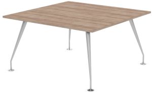 Designer Square Conference Table with Silver Frame & Eight Top Colours W1400 x D1400mm