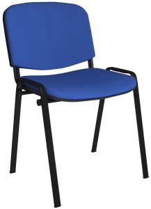 Add Furniture Blue Fabric Side/Meeting Chair with Black Frame + Arms and Writing Tablet