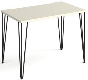 Add Home Office desk 1000 & 1200mm x 600mm with hairpin legs - black legs