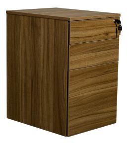 Add Walnut MFC Flush Fronted 3 Drawer Under Desk Mobile Pedestal