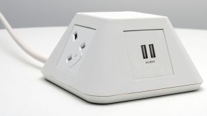 Add Inca White Facia On Desk/Table Power, USB Charging & Data Module