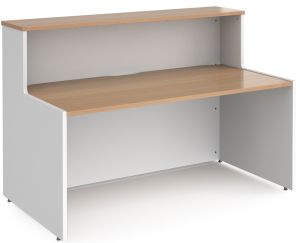 Add Furniture White Rectangular Reception Desk 1462mm wide with Beech Tops