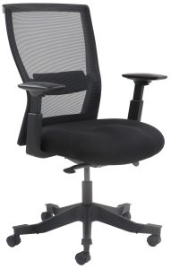 Add Yasmin mesh back operator chair with black fabric seat and black mesh back